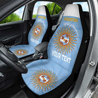 Custom Argentina Football Car Seat Cover Vamos La Albiceleste Blue Version - Wonder Print Shop