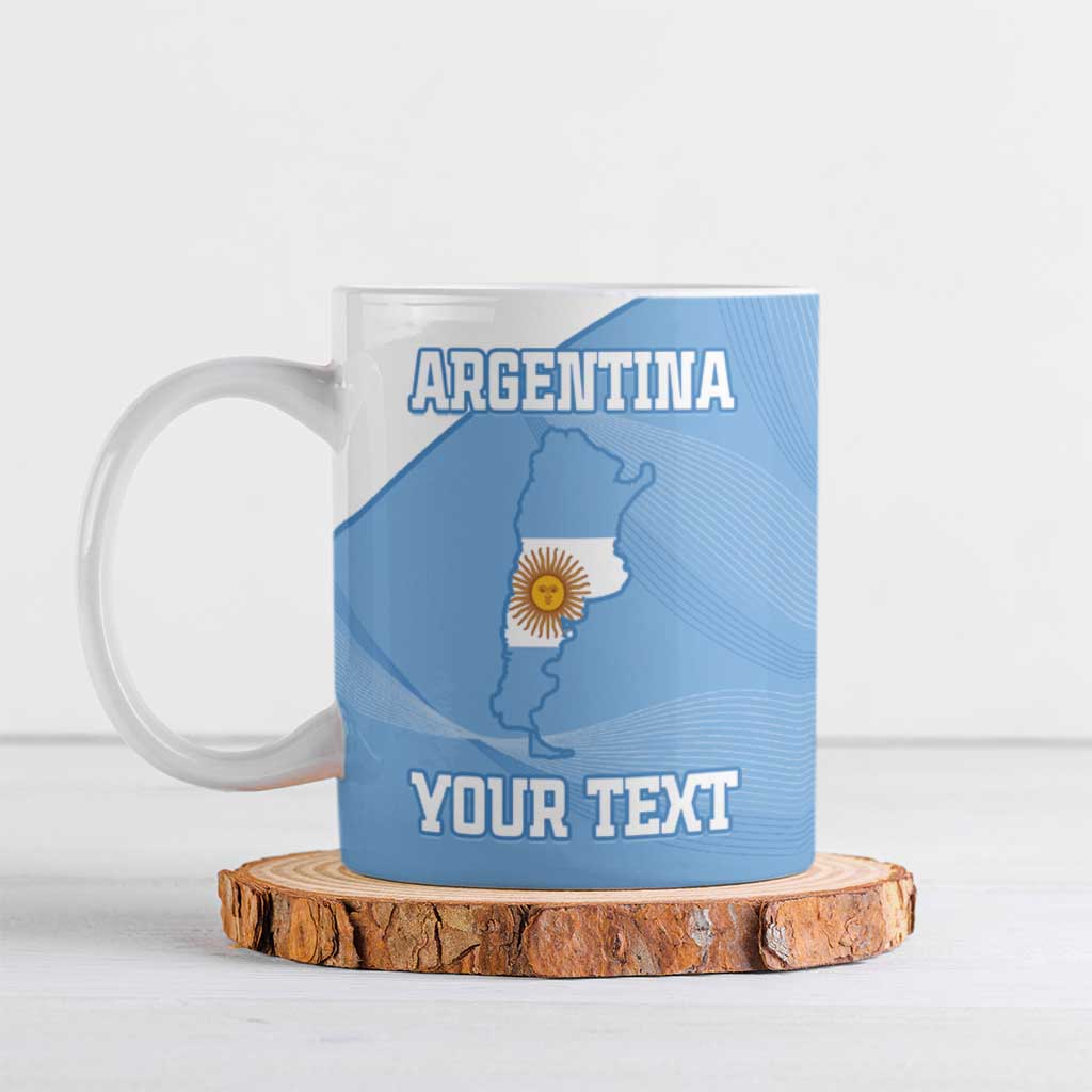 Custom Argentina Football Ceramic Mug Vamos La Albiceleste Blue Version - Wonder Print Shop