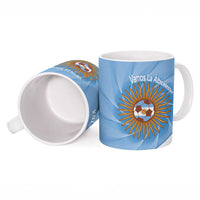 Custom Argentina Football Ceramic Mug Vamos La Albiceleste Blue Version - Wonder Print Shop