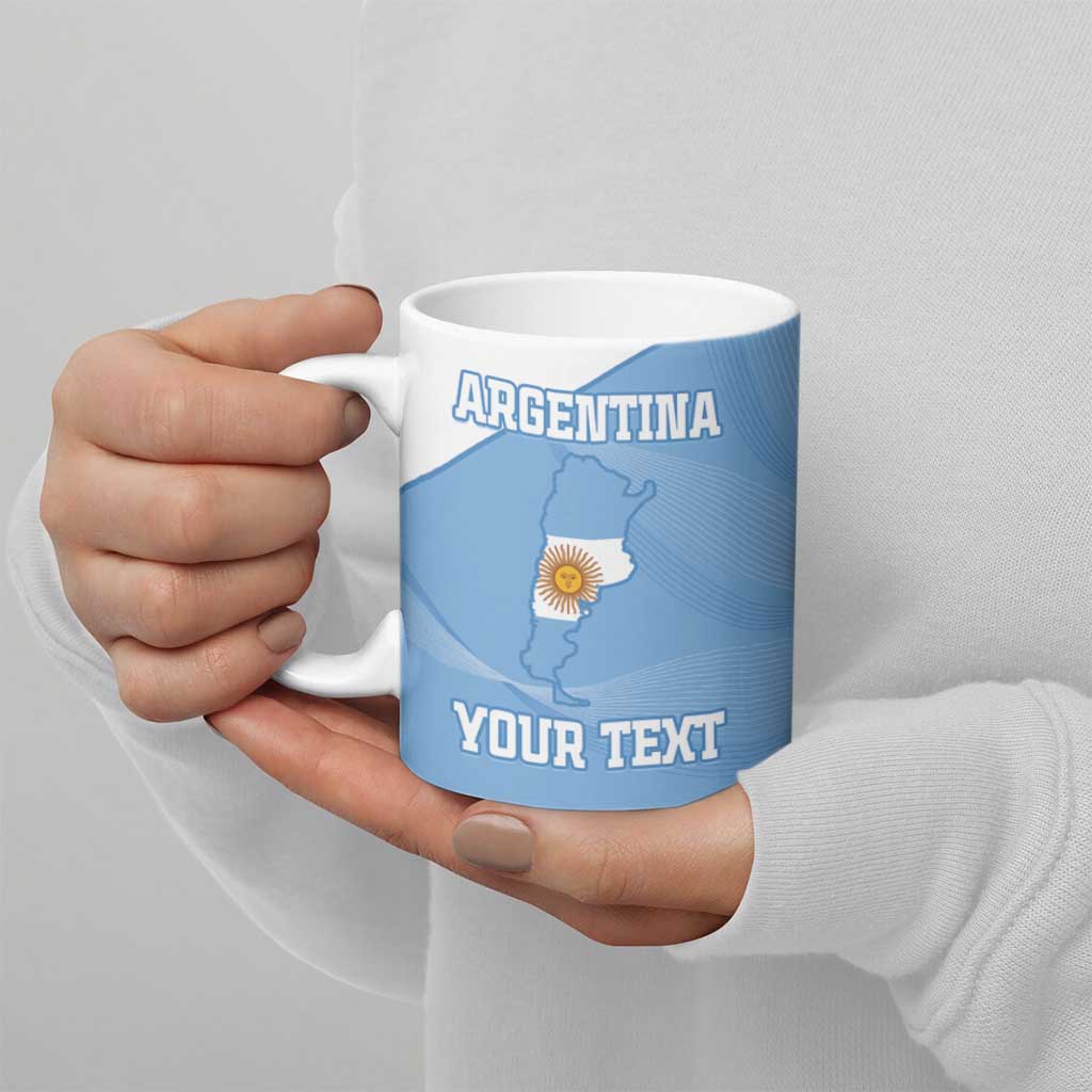Custom Argentina Football Ceramic Mug Vamos La Albiceleste Blue Version - Wonder Print Shop