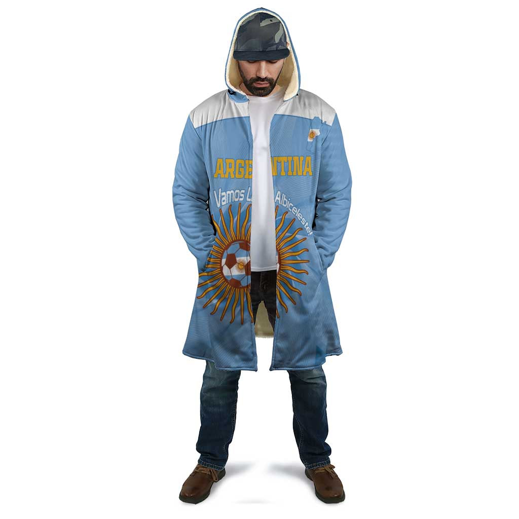 Custom Argentina Football Cloak Vamos La Albiceleste Blue Version - Wonder Print Shop