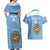 Custom Argentina Football Couples Matching Off Shoulder Maxi Dress and Hawaiian Shirt Vamos La Albiceleste Blue Version - Wonder Print Shop