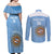 Custom Argentina Football Couples Matching Off Shoulder Maxi Dress and Long Sleeve Button Shirt Vamos La Albiceleste Blue Version - Wonder Print Shop