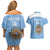 Custom Argentina Football Couples Matching Off Shoulder Short Dress and Hawaiian Shirt Vamos La Albiceleste Blue Version - Wonder Print Shop