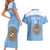 Custom Argentina Football Couples Matching Short Sleeve Bodycon Dress and Hawaiian Shirt Vamos La Albiceleste Blue Version - Wonder Print Shop