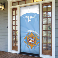 Custom Argentina Football Door Cover Vamos La Albiceleste Blue Version - Wonder Print Shop