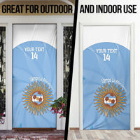 Custom Argentina Football Door Cover Vamos La Albiceleste Blue Version - Wonder Print Shop
