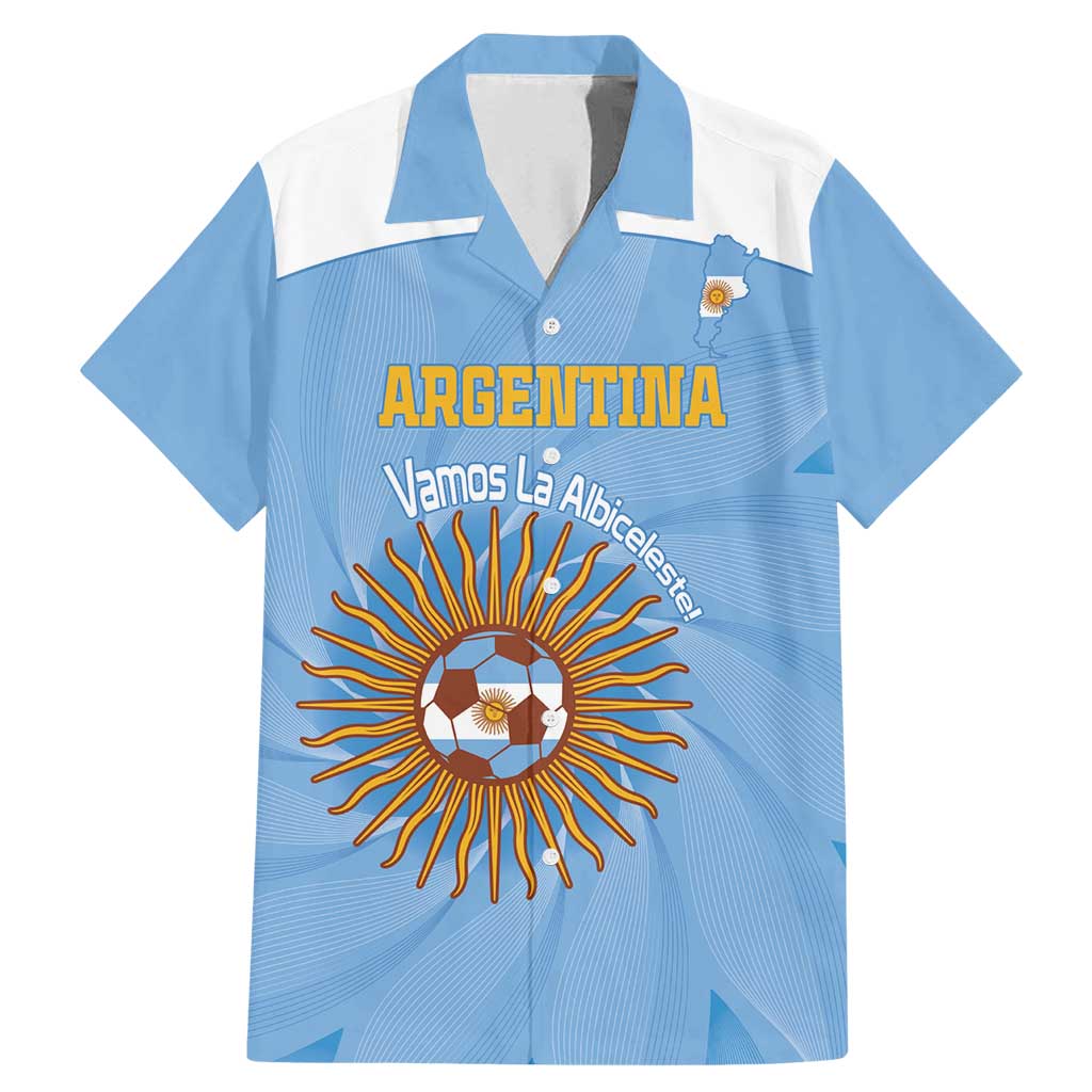 Custom Argentina Football Family Matching Mermaid Dress and Hawaiian Shirt Vamos La Albiceleste Blue Version - Wonder Print Shop