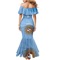 Custom Argentina Football Family Matching Mermaid Dress and Hawaiian Shirt Vamos La Albiceleste Blue Version - Wonder Print Shop
