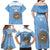 Custom Argentina Football Family Matching Off Shoulder Maxi Dress and Hawaiian Shirt Vamos La Albiceleste Blue Version - Wonder Print Shop