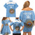 Custom Argentina Football Family Matching Off Shoulder Short Dress and Hawaiian Shirt Vamos La Albiceleste Blue Version - Wonder Print Shop