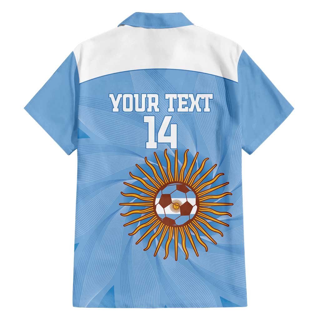 Custom Argentina Football Family Matching Off Shoulder Short Dress and Hawaiian Shirt Vamos La Albiceleste Blue Version - Wonder Print Shop
