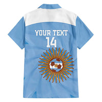 Custom Argentina Football Family Matching Off Shoulder Short Dress and Hawaiian Shirt Vamos La Albiceleste Blue Version - Wonder Print Shop