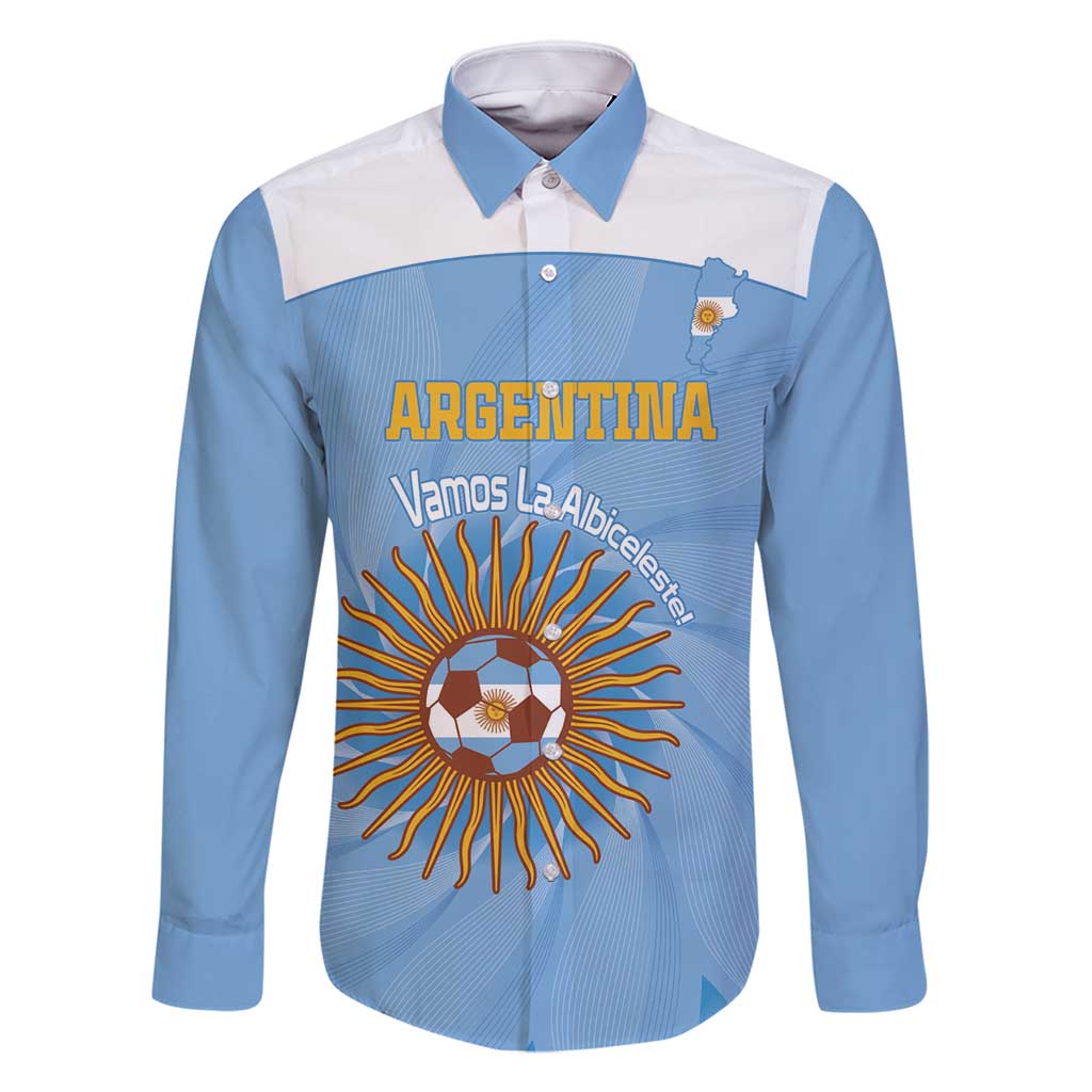Custom Argentina Football Family Matching Off Shoulder Short Dress and Hawaiian Shirt Vamos La Albiceleste Blue Version - Wonder Print Shop