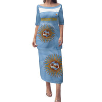 Custom Argentina Football Family Matching Puletasi and Hawaiian Shirt Vamos La Albiceleste Blue Version - Wonder Print Shop