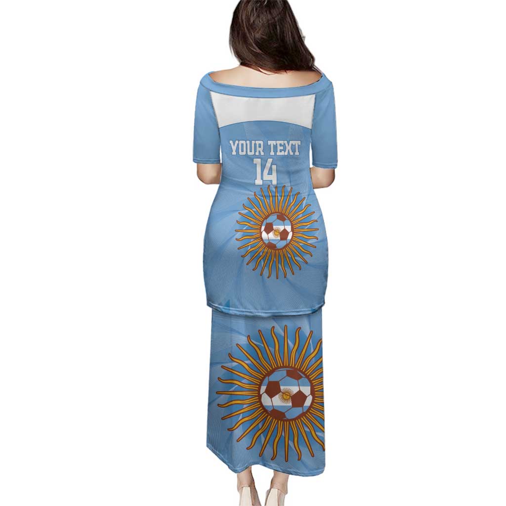 Custom Argentina Football Family Matching Puletasi and Hawaiian Shirt Vamos La Albiceleste Blue Version - Wonder Print Shop