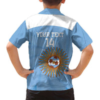 Custom Argentina Football Family Matching Summer Maxi Dress and Hawaiian Shirt Vamos La Albiceleste Blue Version - Wonder Print Shop