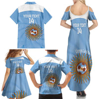 Custom Argentina Football Family Matching Summer Maxi Dress and Hawaiian Shirt Vamos La Albiceleste Blue Version - Wonder Print Shop