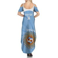 Custom Argentina Football Family Matching Summer Maxi Dress and Hawaiian Shirt Vamos La Albiceleste Blue Version - Wonder Print Shop