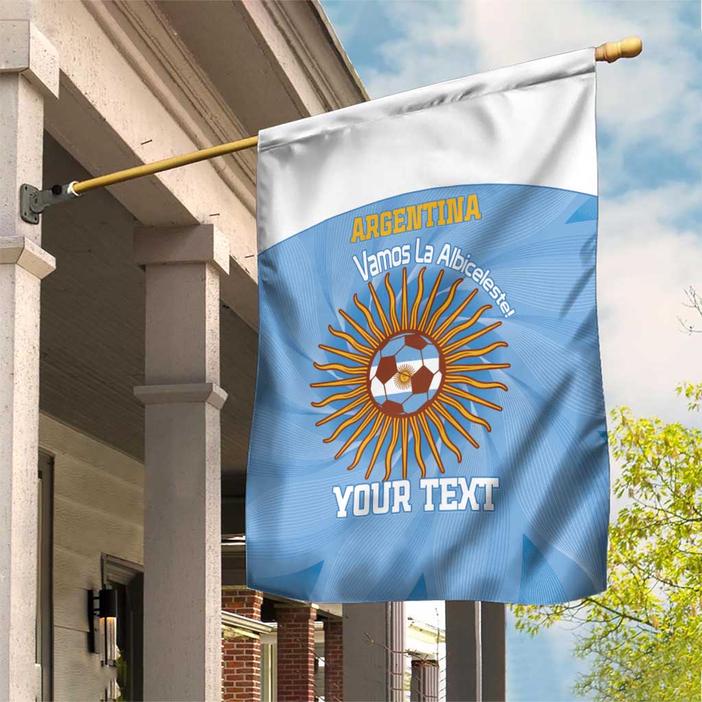 Custom Argentina Football Garden Flag Vamos La Albiceleste Blue Version - Wonder Print Shop