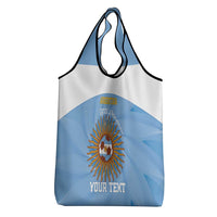 Custom Argentina Football Grocery Bag Vamos La Albiceleste Blue Version - Wonder Print Shop