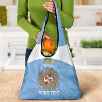 Custom Argentina Football Grocery Bag Vamos La Albiceleste Blue Version - Wonder Print Shop