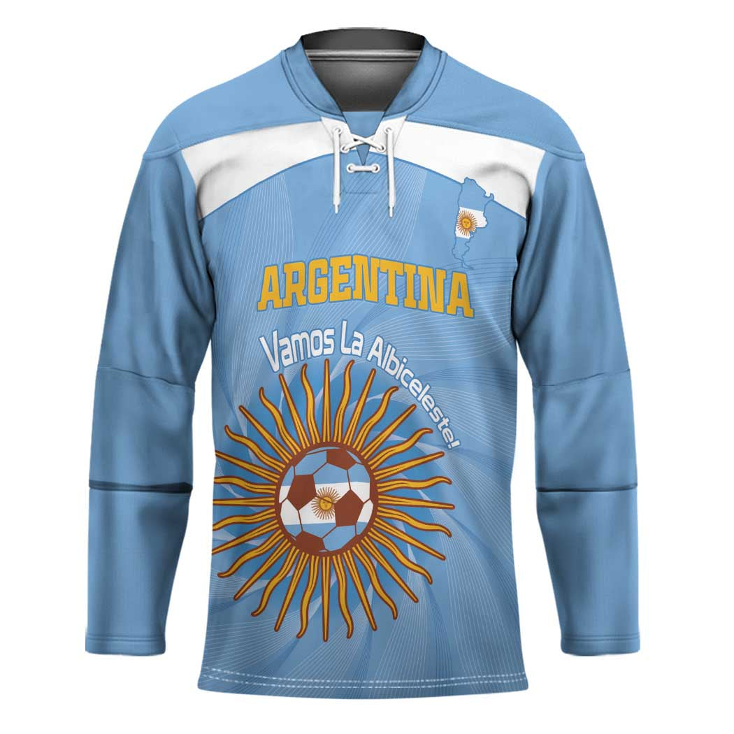 Custom Argentina Football Hockey Jersey Vamos La Albiceleste Blue Version - Wonder Print Shop