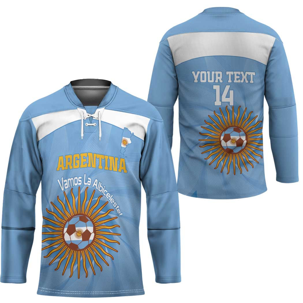 Custom Argentina Football Hockey Jersey Vamos La Albiceleste Blue Version - Wonder Print Shop