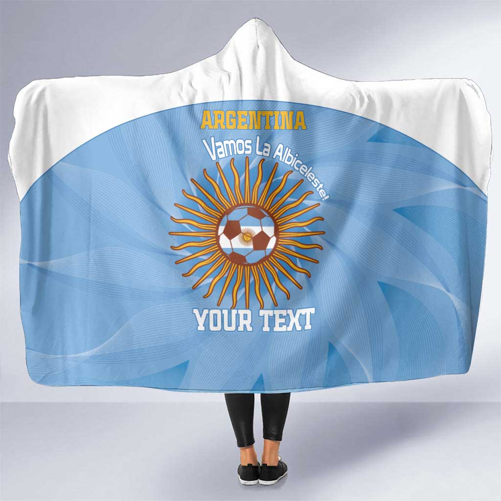 Custom Argentina Football Hooded Blanket Vamos La Albiceleste Blue Version - Wonder Print Shop