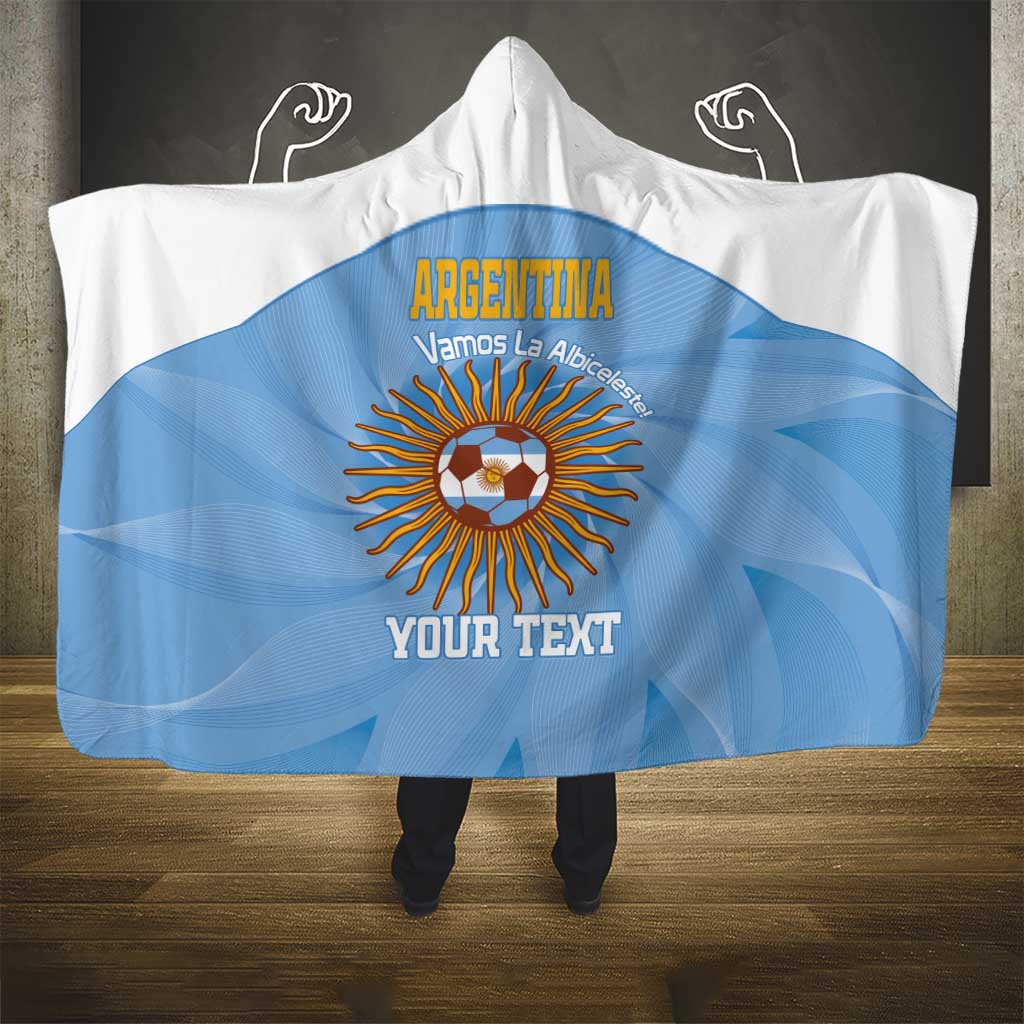 Custom Argentina Football Hooded Blanket Vamos La Albiceleste Blue Version - Wonder Print Shop
