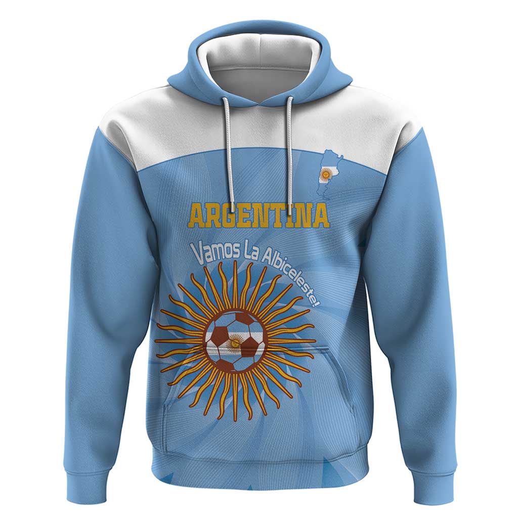 Custom Argentina Football Hoodie Vamos La Albiceleste Blue Version - Wonder Print Shop