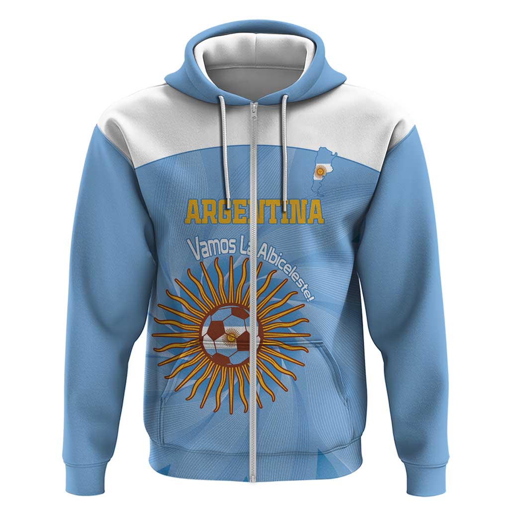 Custom Argentina Football Hoodie Vamos La Albiceleste Blue Version - Wonder Print Shop