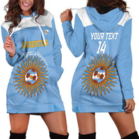 Custom Argentina Football Hoodie Dress Vamos La Albiceleste Blue Version - Wonder Print Shop