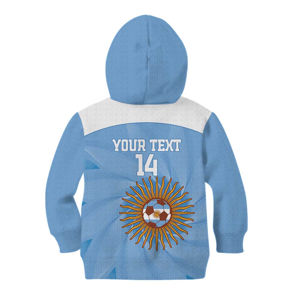 Custom Argentina Football Kid Hoodie Vamos La Albiceleste Blue Version - Wonder Print Shop