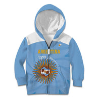 Custom Argentina Football Kid Hoodie Vamos La Albiceleste Blue Version - Wonder Print Shop