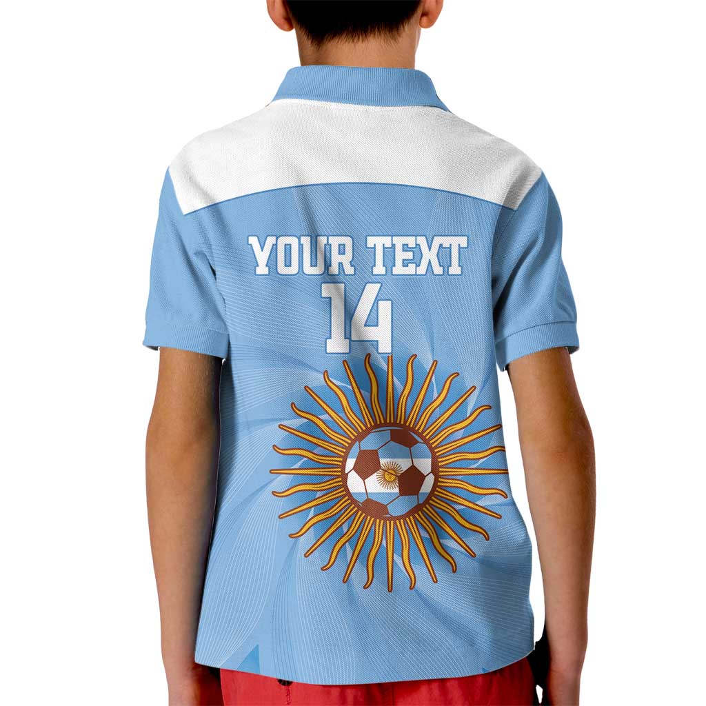 Custom Argentina Football Kid Polo Shirt Vamos La Albiceleste Blue Version - Wonder Print Shop