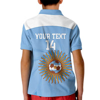 Custom Argentina Football Kid Polo Shirt Vamos La Albiceleste Blue Version - Wonder Print Shop