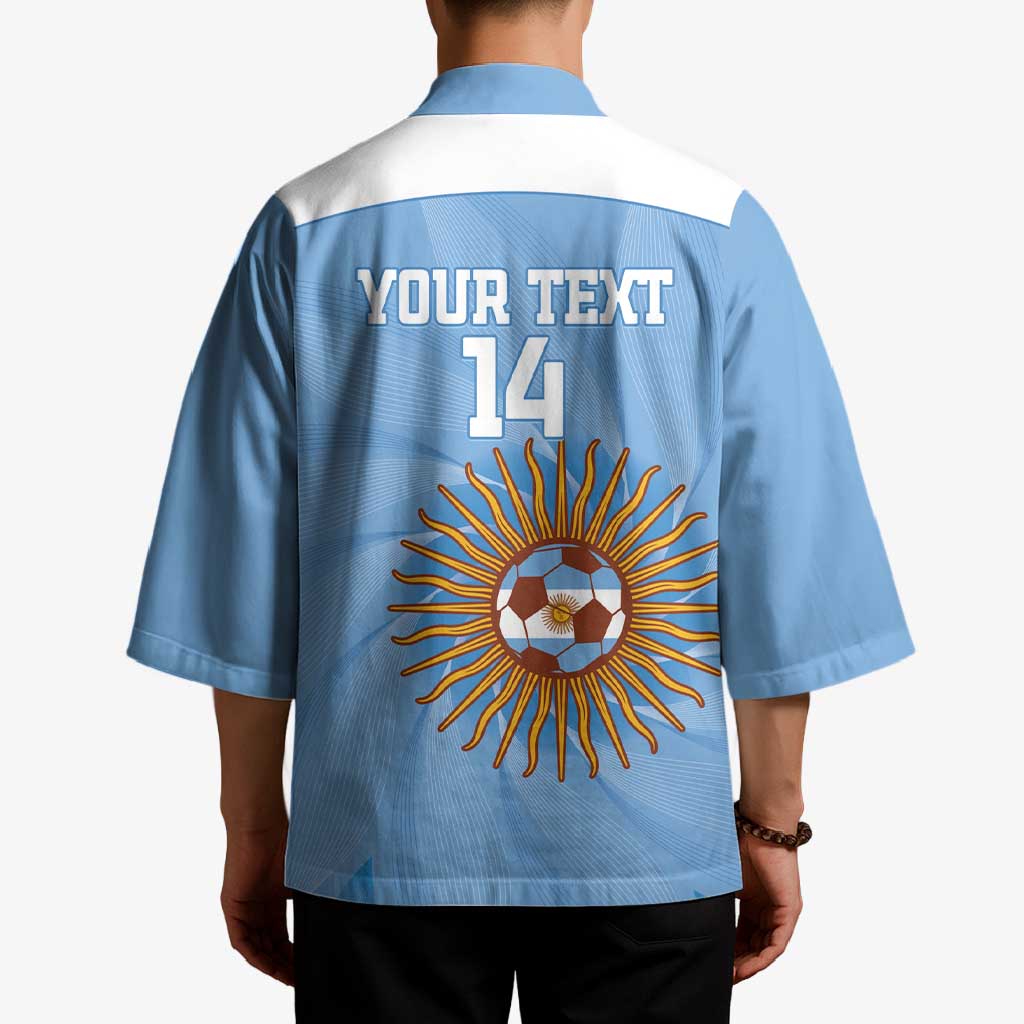 Custom Argentina Football Kimono Vamos La Albiceleste Blue Version - Wonder Print Shop