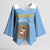 Custom Argentina Football Kimono Sleeve Blouse Vamos La Albiceleste Blue Version - Wonder Print Shop