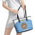 Custom Argentina Football Leather Tote Bag Vamos La Albiceleste Blue Version - Wonder Print Shop
