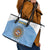 Custom Argentina Football Leather Tote Bag Vamos La Albiceleste Blue Version - Wonder Print Shop