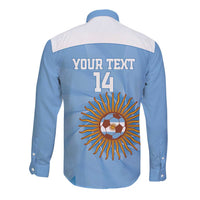 Custom Argentina Football Long Sleeve Button Shirt Vamos La Albiceleste Blue Version - Wonder Print Shop