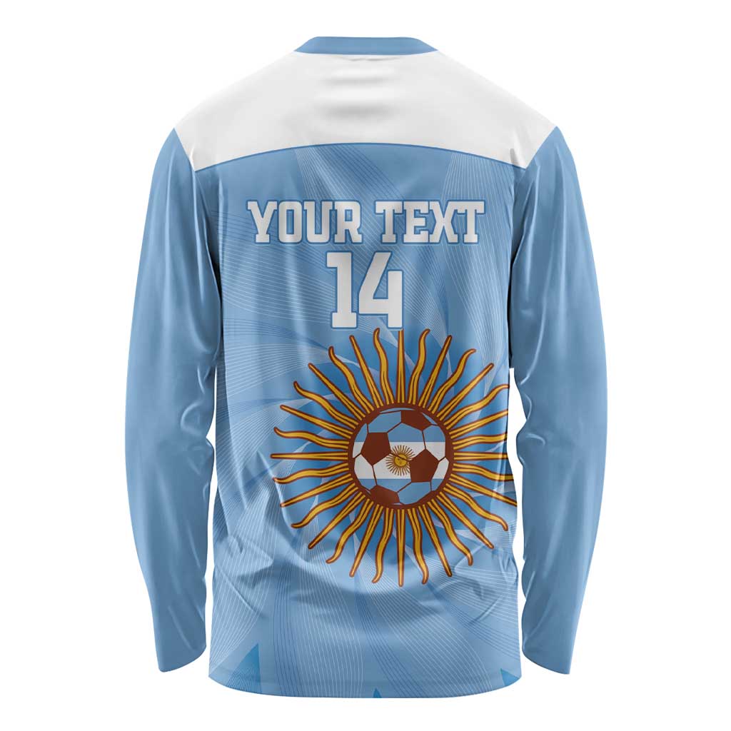 Custom Argentina Football Long Sleeve Shirt Vamos La Albiceleste Blue Version - Wonder Print Shop
