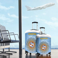 Custom Argentina Football Luggage Cover Vamos La Albiceleste Blue Version - Wonder Print Shop