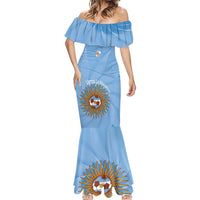 Custom Argentina Football Mermaid Dress Vamos La Albiceleste Blue Version - Wonder Print Shop