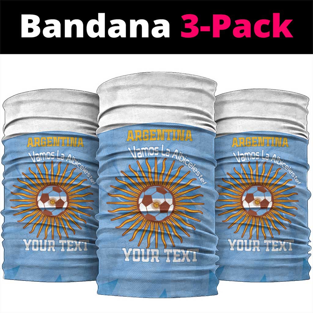 Custom Argentina Football Neck Gaiter Vamos La Albiceleste Blue Version - Wonder Print Shop