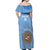 Custom Argentina Football Off Shoulder Maxi Dress Vamos La Albiceleste Blue Version - Wonder Print Shop