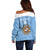 Custom Argentina Football Off Shoulder Sweater Vamos La Albiceleste Blue Version - Wonder Print Shop
