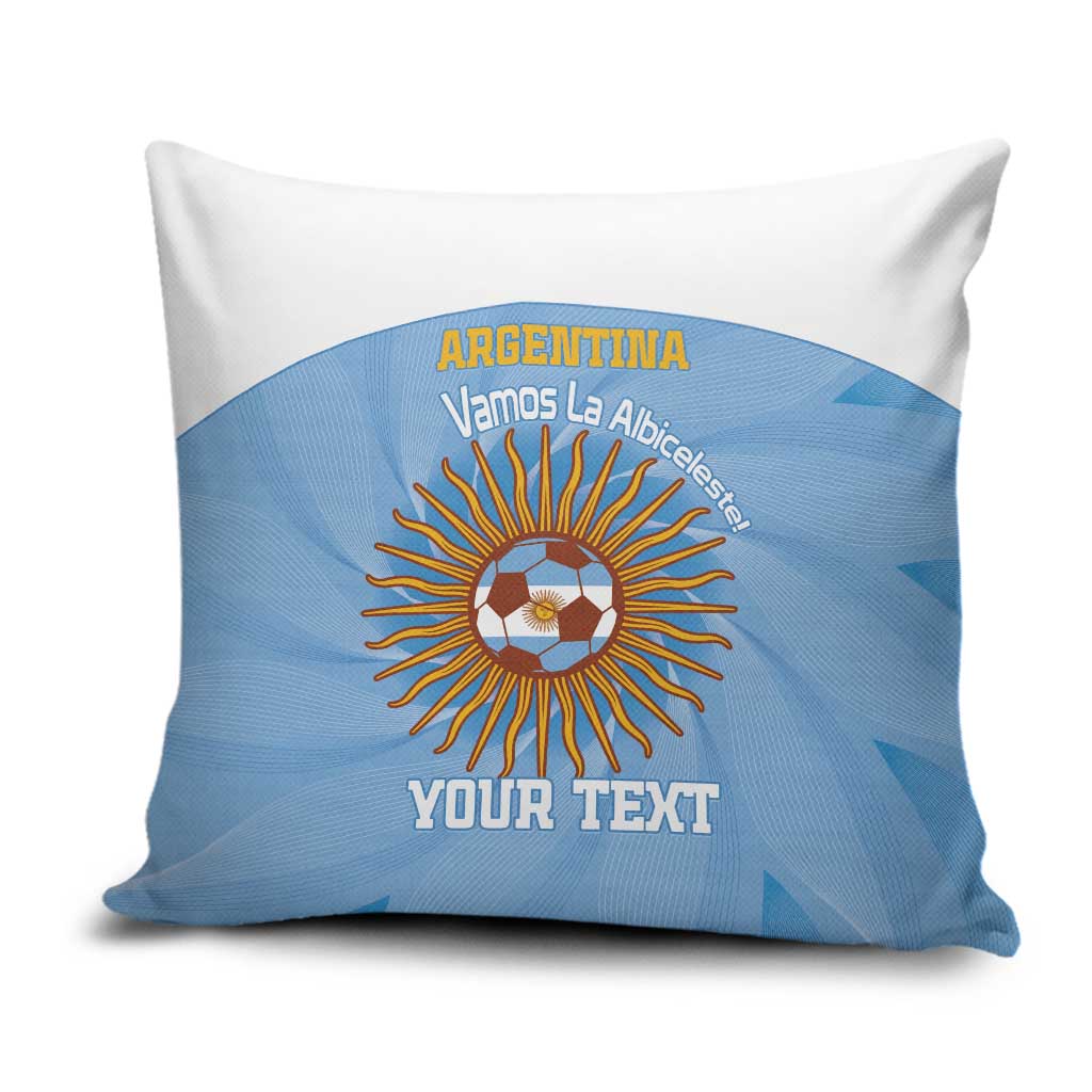 Custom Argentina Football Pillow Cover Vamos La Albiceleste Blue Version - Wonder Print Shop