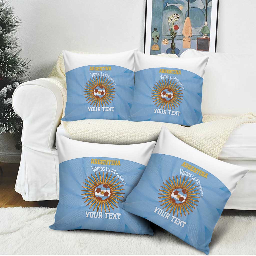Custom Argentina Football Pillow Cover Vamos La Albiceleste Blue Version - Wonder Print Shop